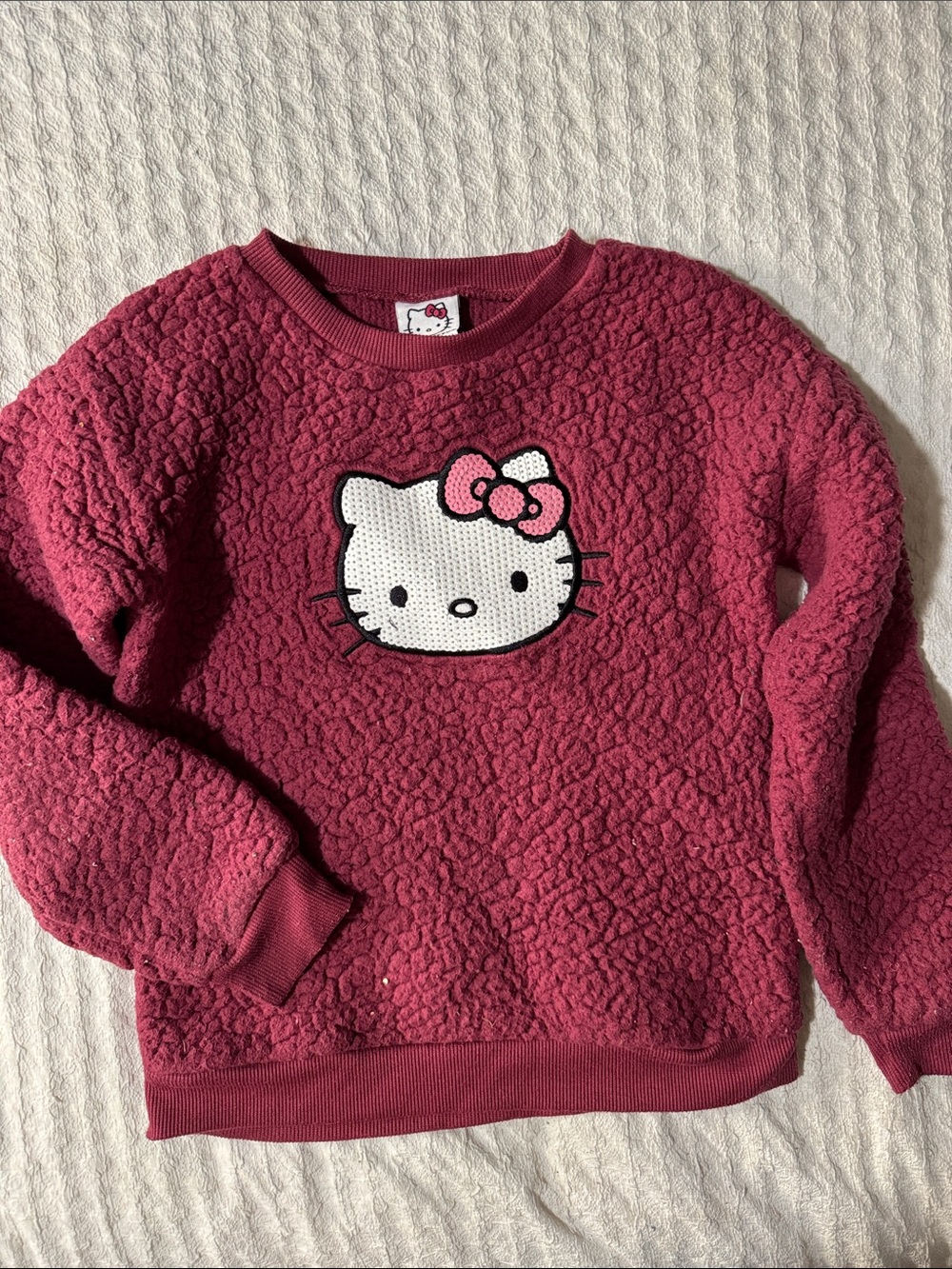 Hello Kitty Raspberry Pink Sherpa Pullover - Kids Sweatshirt